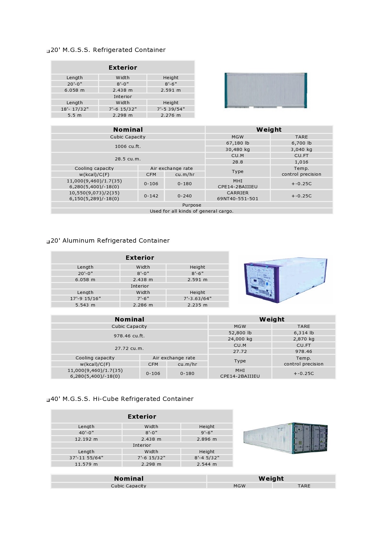 Specification Inco Ekdant Logistics