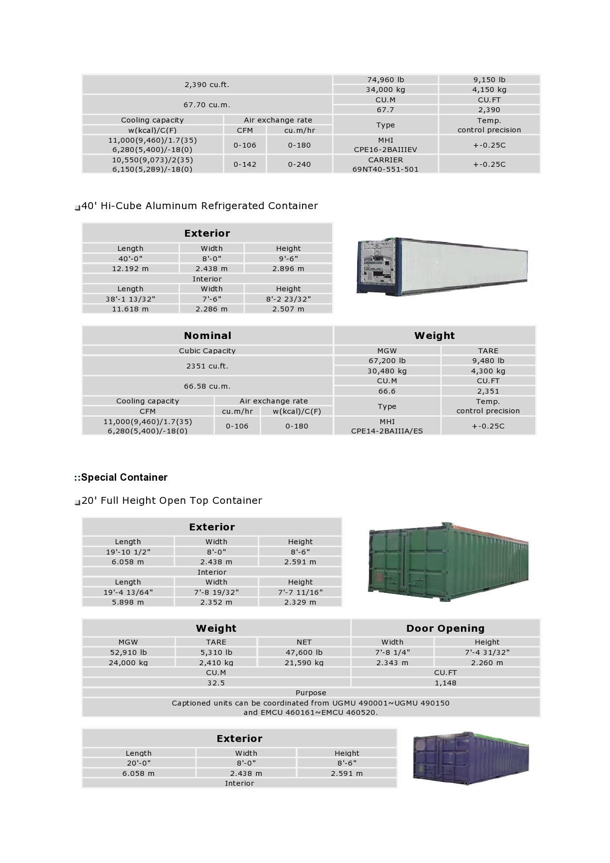 Specification Inco Ekdant Logistics